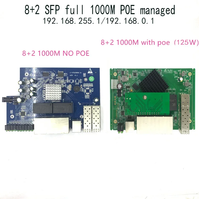 Sfp+ 10G Managed Switch 8 Port - PoE イーサネット スイッチ モジュール 2 ギガビット