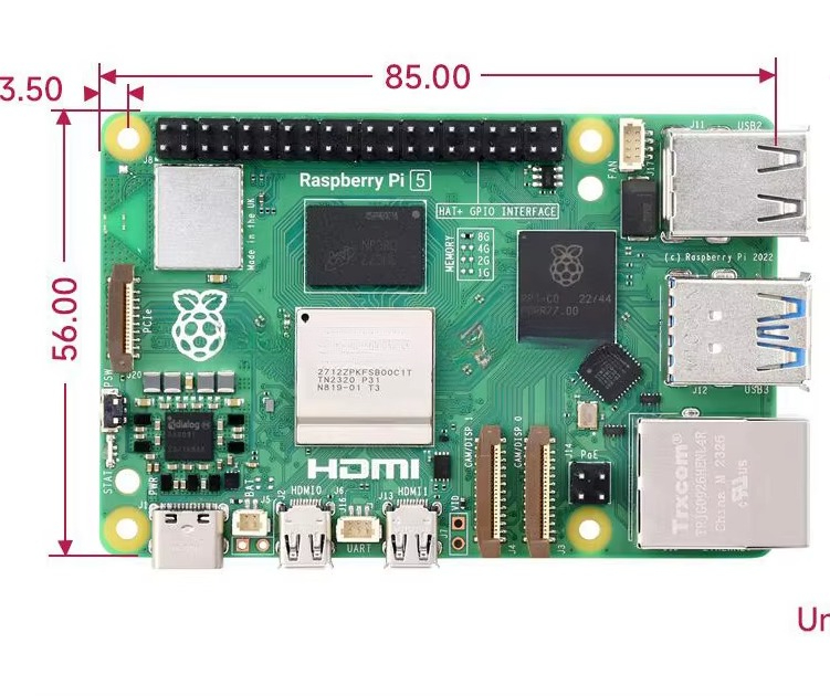 Raspberry Pi 5 8Gb - Raspberry Pi 5は、Broadcom BCM2712クアッドコアArm Cortex A76プロセッサを搭載し、RAMは4GB、8GB、16GBです。