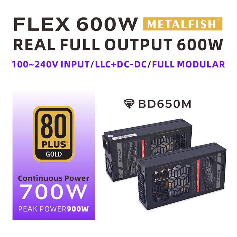 Atx Power Supply 1U Flex 500W - METALFISH Flex 600W モジュラーパワーサプライ 小型1UコンピューターPSU Flex-ATX