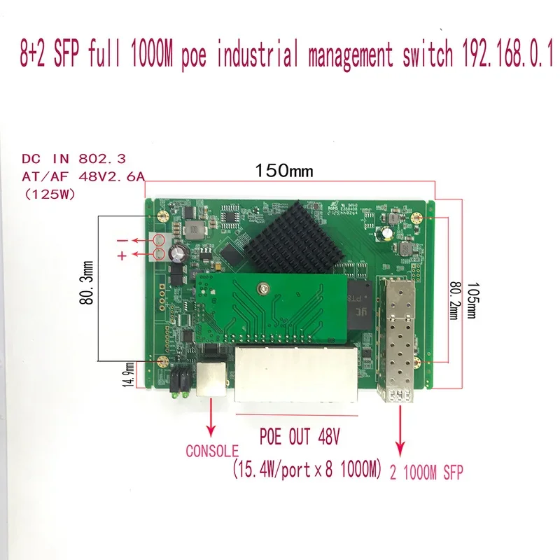 PoE イーサネット スイッチ モジュール 2 ギガビット  - Sfp+ 10G Managed Switch 8 Port のレビューと価格