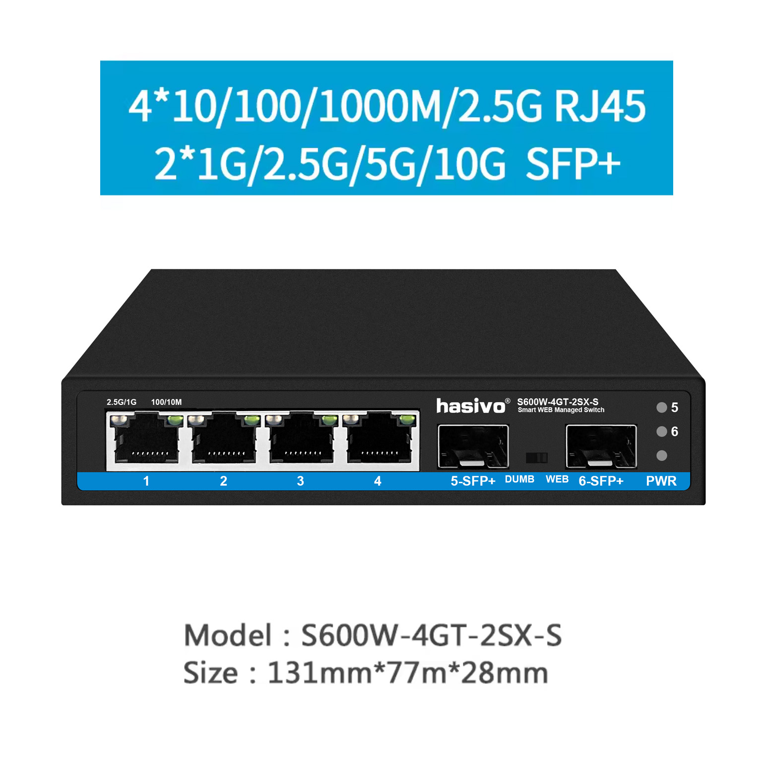 Hasivo 2.5G ネットワークスイッチ 4/5/8ポー - Sfp+ 10G Managed Switch 8 Port のレビューと価格