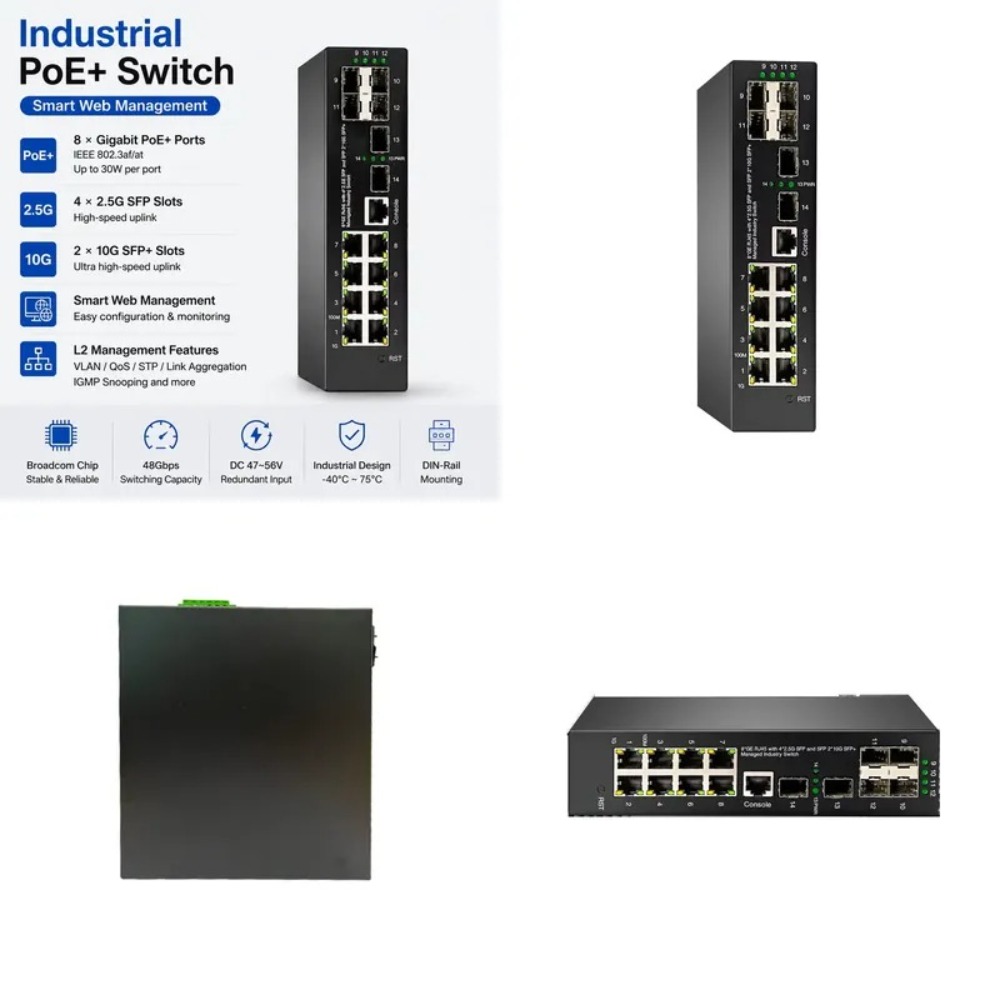 産業用グレードの10GマネージドPoEスイッチ、8つのギガビ - Sfp+ 10G Managed Switch 8 Port のレビューと価格